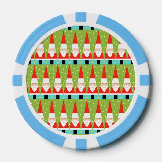 Retro Geometric Santa Poker Chips (Voorkant)