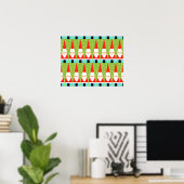 Retro Geometric Santa Poster (Thuiskantoor)