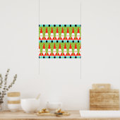 Retro Geometric Santa Poster (Keuken)