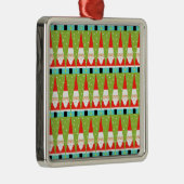 Retro Geometric Santa Square Ornament (Rechts)