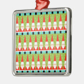 Retro Geometric Santa Square Ornament (Links)