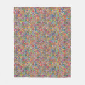 Retro Geometric Square Tile Pattern Fleece Deken (Voorkant)