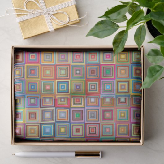 Retro Geometric Tile Patroon Tissuepapier (Geschenk)