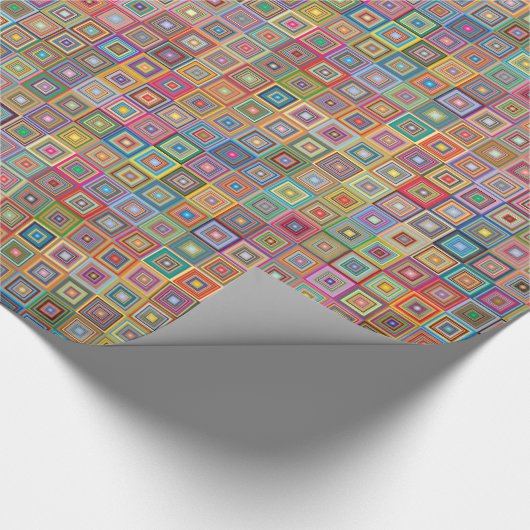 Retro Geometric Tile Pattern Cadeaupapier (Hoek)