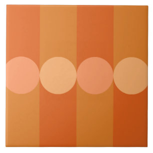 Retro Geometrie Strepen Cirkels Sinaasappel Tegeltje