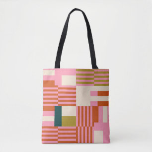 Retro Geometrisch Abstract Mozaïek Draagtas