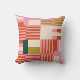Retro Geometrisch Abstract Mozaïek Kussen