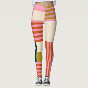 Retro Geometrisch Abstract Mozaïek Leggings