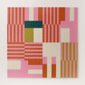 Retro Geometrisch Abstract Mozaïek Legpuzzel (Horizontaal)