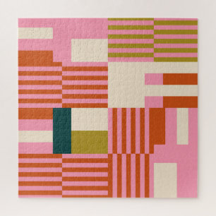 Retro Geometrisch Abstract Mozaïek Legpuzzel