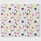 Retro Geometrisch Abstract Pat#8 Magenta ID1067 Cadeaupapier (Vlak)