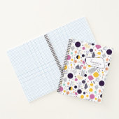 Retro geometrisch Abstract Pat#8 Magenta ID1067 Notitieboek (Binnen)