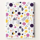 Retro geometrisch Abstract Pat#8 Magenta ID1067 Notitieboek (Achterkant)