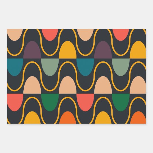 retro geometrisch Abstract patroon Inpakpapier Vel (Voorkant 2)