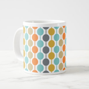 Retro geometrisch cirkelpatroon in mid-century mod extra grote beker