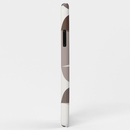 Retro geometrisch curvepatroon - Terra Brown Case-Mate iPhone Case (Achterkant/rechts)