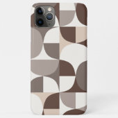 Retro geometrisch curvepatroon - Terra Brown Case-Mate iPhone Case (Achterkant)
