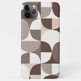 Retro geometrisch curvepatroon - Terra Brown iPhone 11 Pro Max Hoesje