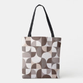 Retro geometrisch curvepatroon - Terra Brown Draagtas (Achterkant)