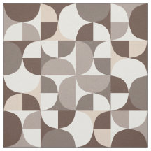 Retro geometrisch curvepatroon - Terra Brown