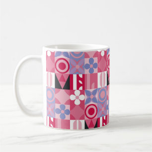 retro geometrisch drukpatroon koffiemok