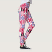 retro geometrisch drukpatroon leggings (Rechts)