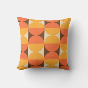 Retro geometrisch half vierkant en cirkel patroon kussen