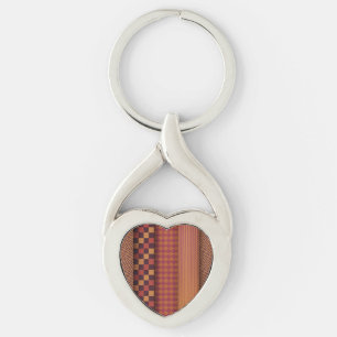 Retro geometrisch midden-eeuws patroon sleutelhanger