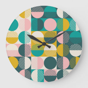 Retro geometrisch: modern patroon. grote klok