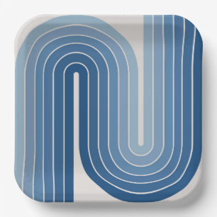 Retro geometrisch ontwerp uit de jaren 70 papieren bordje