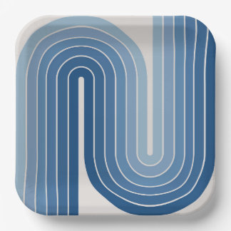 Retro geometrisch ontwerp uit de jaren 70 papieren bordje