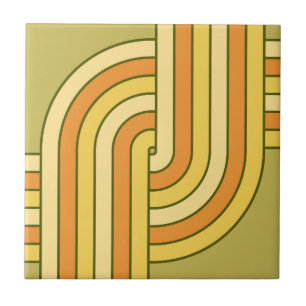 Retro geometrisch ontwerp uit de jaren 70 tegeltje