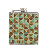 Retro geometrisch patroon 2 heupfles (Voorkant)