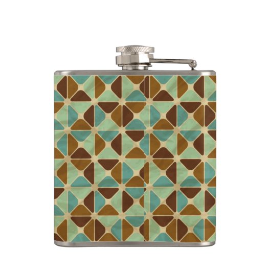 Retro geometrisch patroon 2 heupfles (Achterkant)