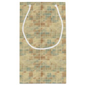 Retro geometrisch patroon 2 klein cadeauzakje (Achterkant)