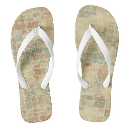 Retro geometrisch patroon 2 teenslippers (Voetbed)