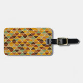 Retro geometrisch patroon 3 bagagelabel (Voorkant horizontaal)