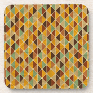 Retro geometrisch patroon 3 bier onderzetter