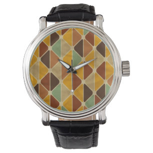 Retro geometrisch patroon 3 horloge