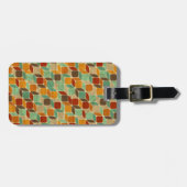 Retro geometrisch patroon 4 bagagelabel (Voorkant horizontaal)