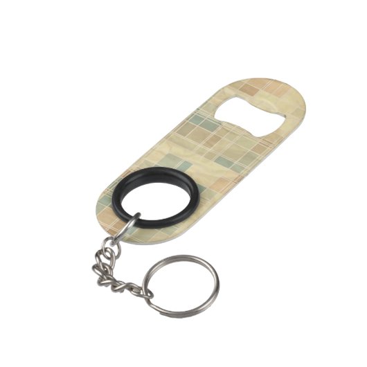 Retro geometrisch patroon 4 mini flessenopener (Achterkant Gekanteld)