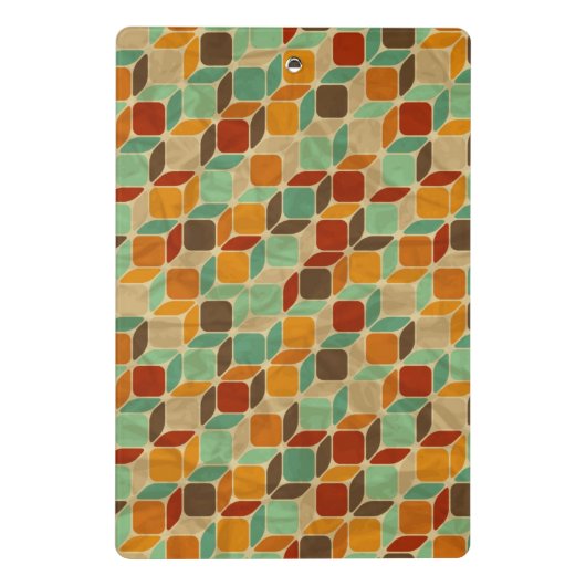 Retro geometrisch patroon 4 mini klembord (Achterkant)