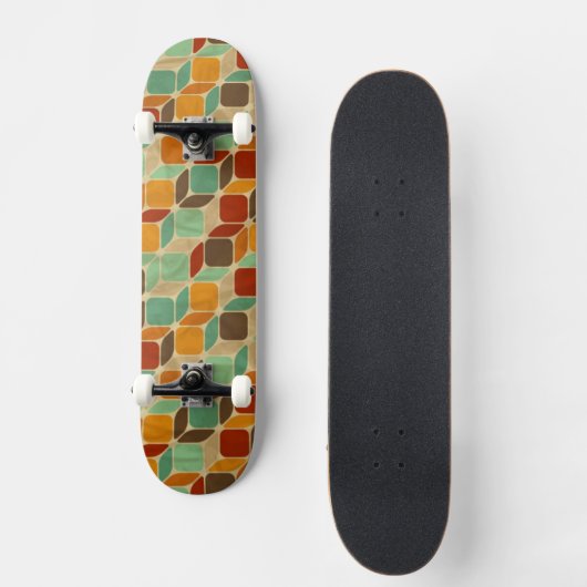 Retro geometrisch patroon 4 skateboard (Voorkant)