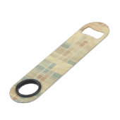 Retro geometrisch patroon 4 speed flessenopener (Voorkant Gekanteld)