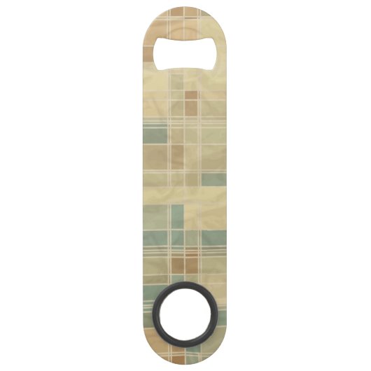 Retro geometrisch patroon 4 speed flessenopener (Voorkant)