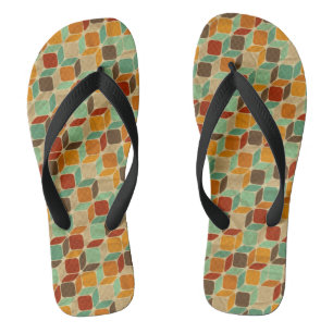 Retro geometrisch patroon 4 teenslippers