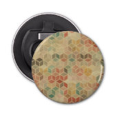 Retro geometrisch patroon 5 button flesopener (Voorkant)