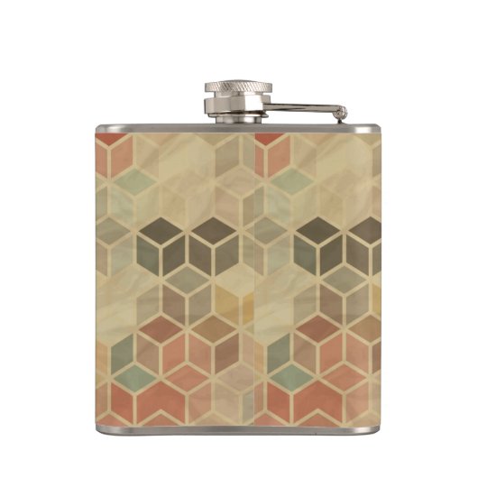 Retro geometrisch patroon 5 heupfles (Achterkant)