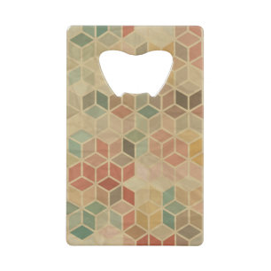 Retro geometrisch patroon 5 kredietkaart flessenopener