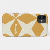 Retro Geometrisch Patroon Aangepaste Naam Geel Case-Mate iPhone Case (Achterkant (horizontaal))